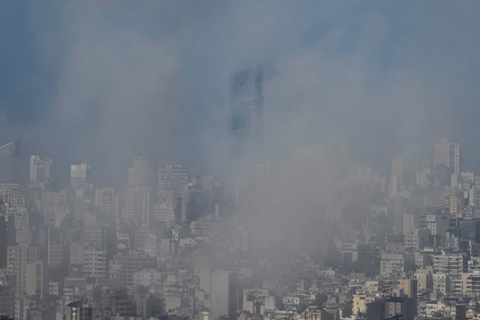 Smoke rises after an Israeli airstrike on Dahiyeh, in the southern suburb of Beirut, Lebanon, Saturday, Nov. 16, 2024. (AP Photo/Bilal Hussein)