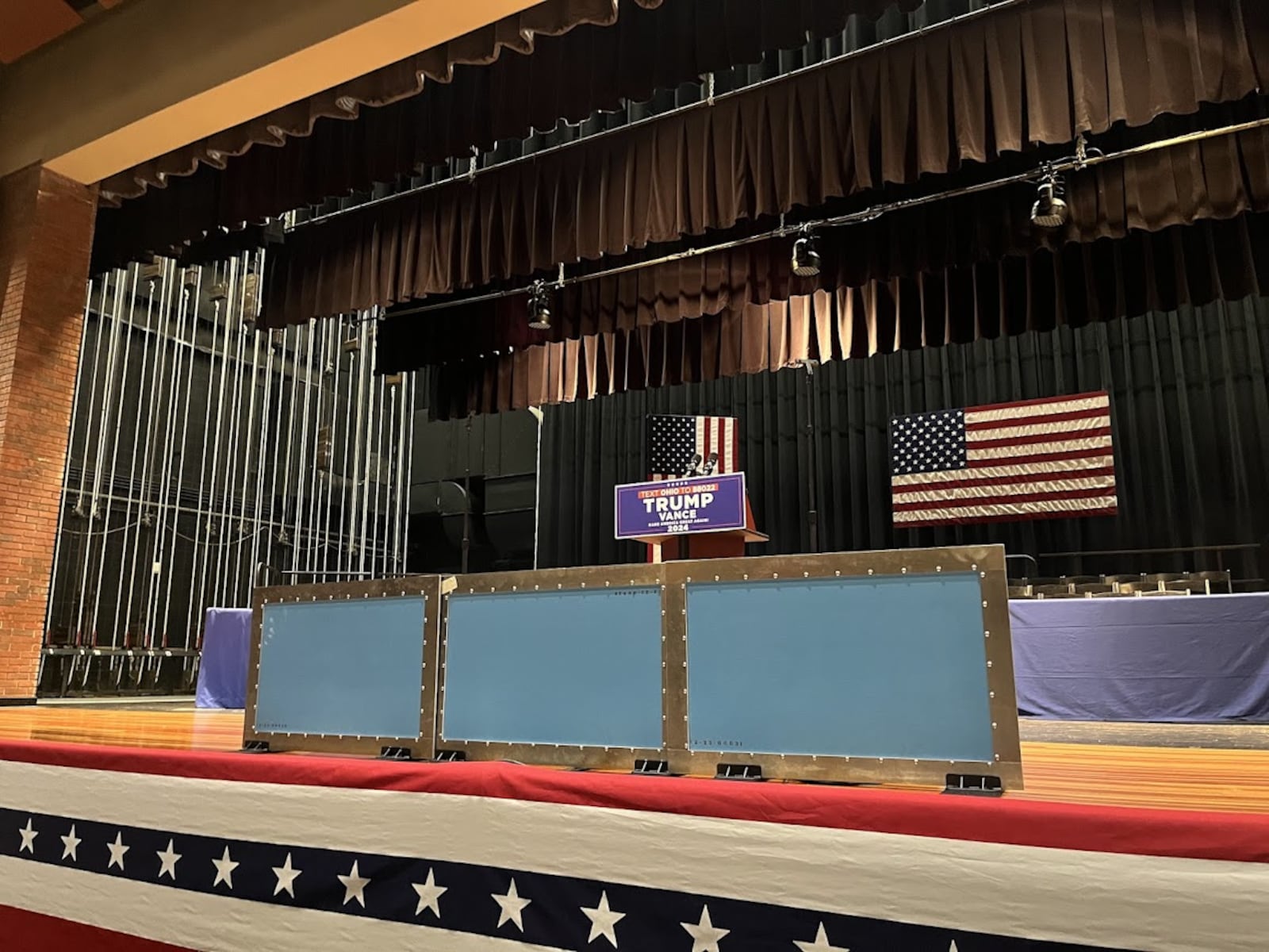 The Middletown High School auditorium early Monday. THOMAS GNAU/STAFF