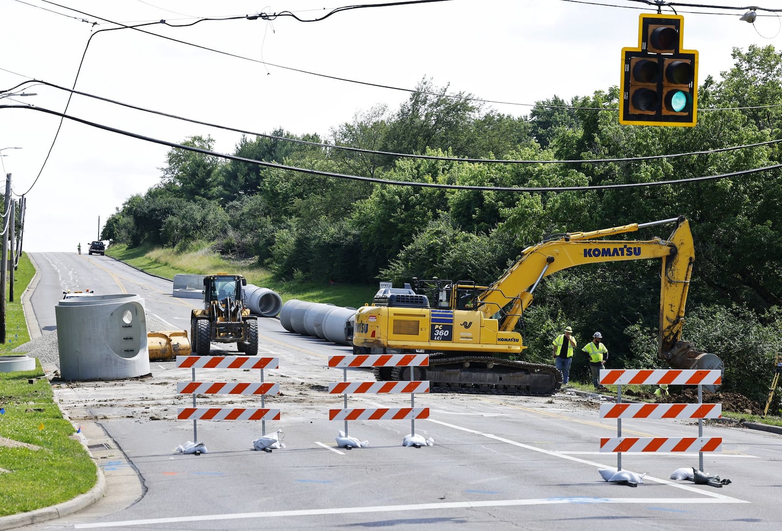 The long-awaited South Gilmore Road widening between Resor and Mack roads began on Monday, June 3, 2024, with a 30-day road closure to install two large-diameter and relatively deep storm sewers crossing South Gilmore Road. Once those are installed, the rest of the project will keep one lane of traffic open in each direction. The project is expected to wrap up by the end of the year. NICK GRAHAM/STAFF