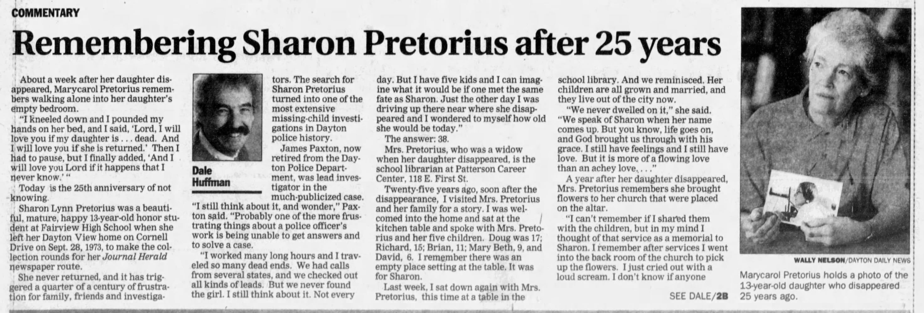 Sharon Pretorius Dayton Daily News, Journal Herald coverage