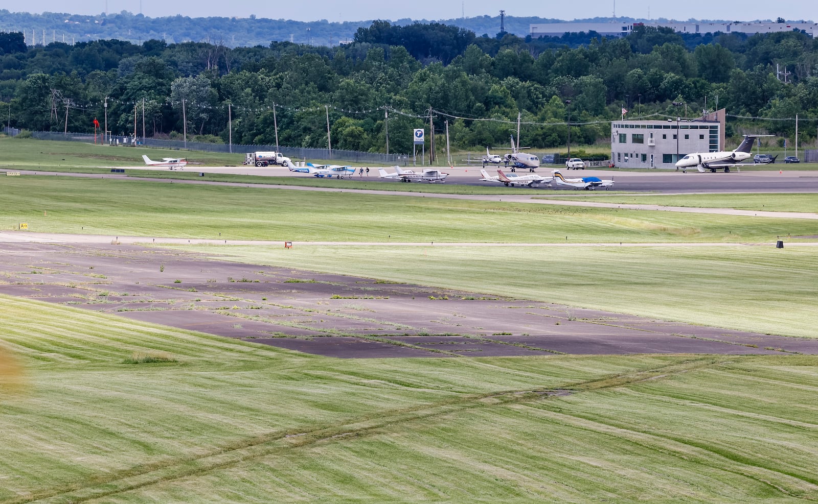 The runway at Butler County Regional Airport will be closed to airplane traffic for resurfacing from June 3 until July 12. NICK GRAHAM/STAFF