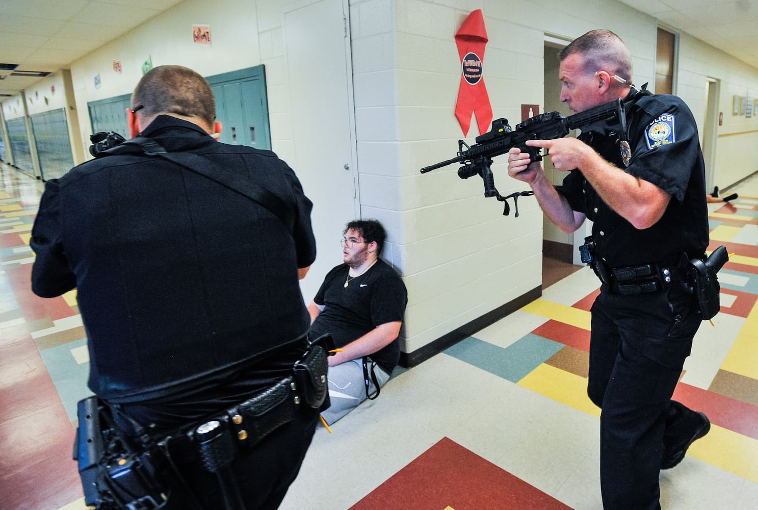 Active shooter training at Ross Middle School