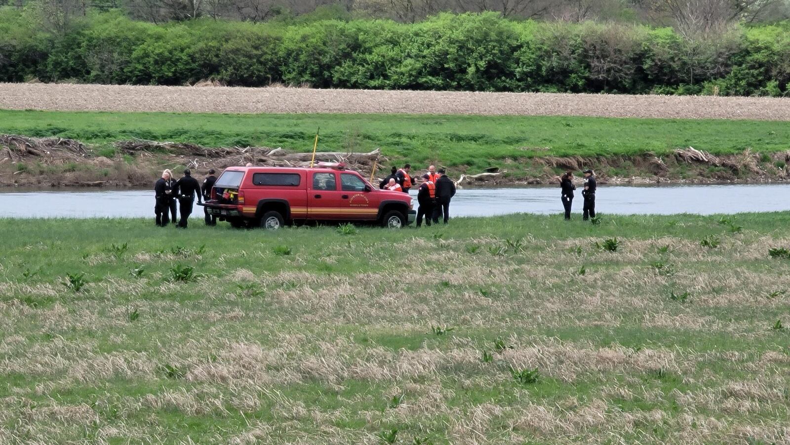 A body was found on the banks of the Great Miami River in Middletown on Monday, April 12, 2021. NICK GRAHAM / STADD