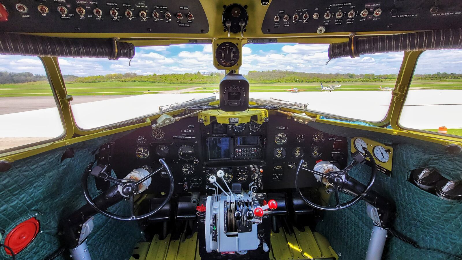 That’s All, Brother, a C-47 piloted by Lt. Col. John Donalson, arrived at Butler County Regional Airport Friday, April 16 for a three-day visit with tours and rides available. The historic WWII C-47 aircraft led over 800 C-47’s over the drop zones of Normandy, France on D-Day on June 6th, 1944. NICK GRAHAM / STAFF