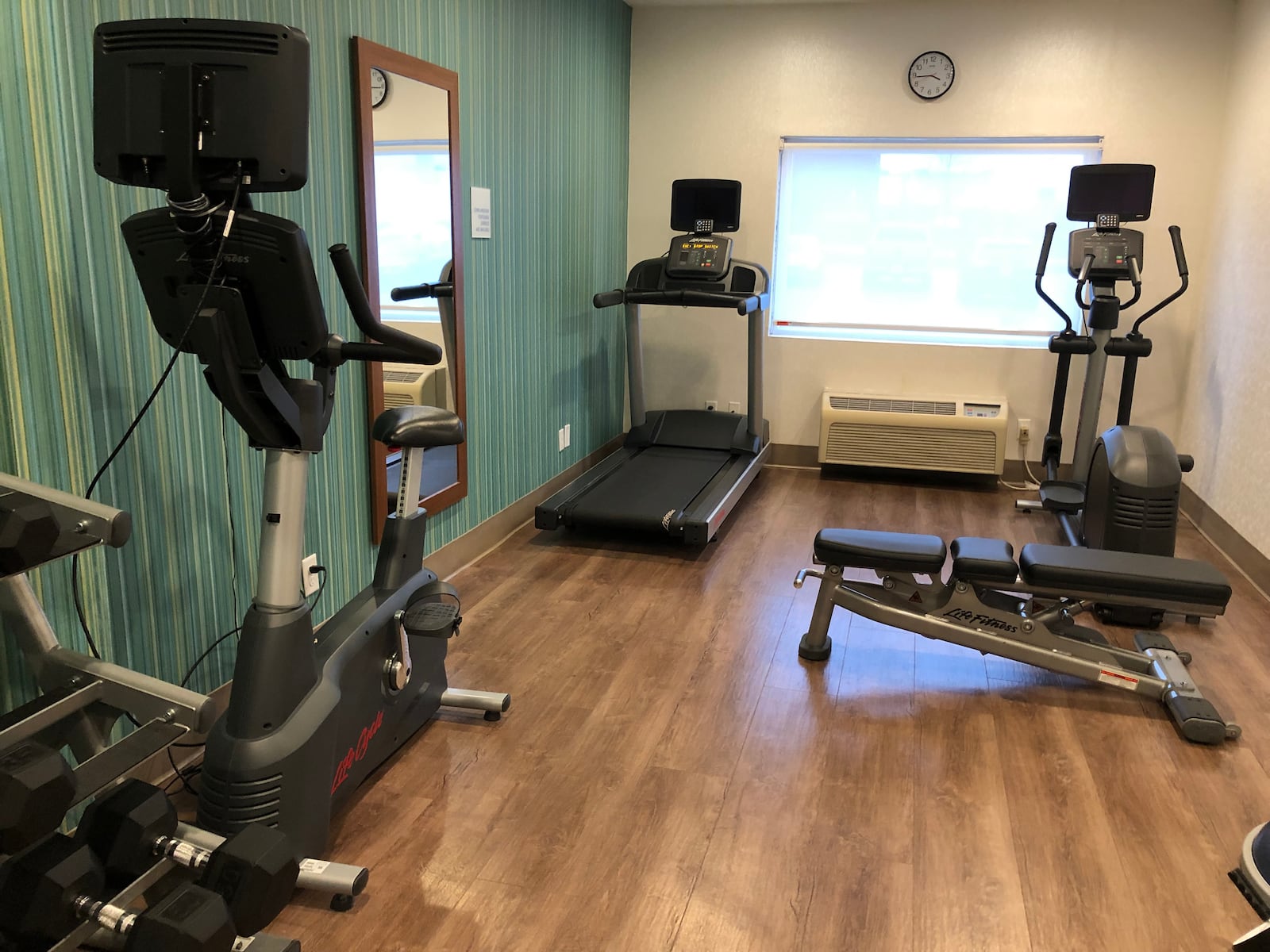 As part of $2 million in renovations, a new workout area has been added to the Holiday Inn and Suites in Monroe. RICK McCRABB/STAFF