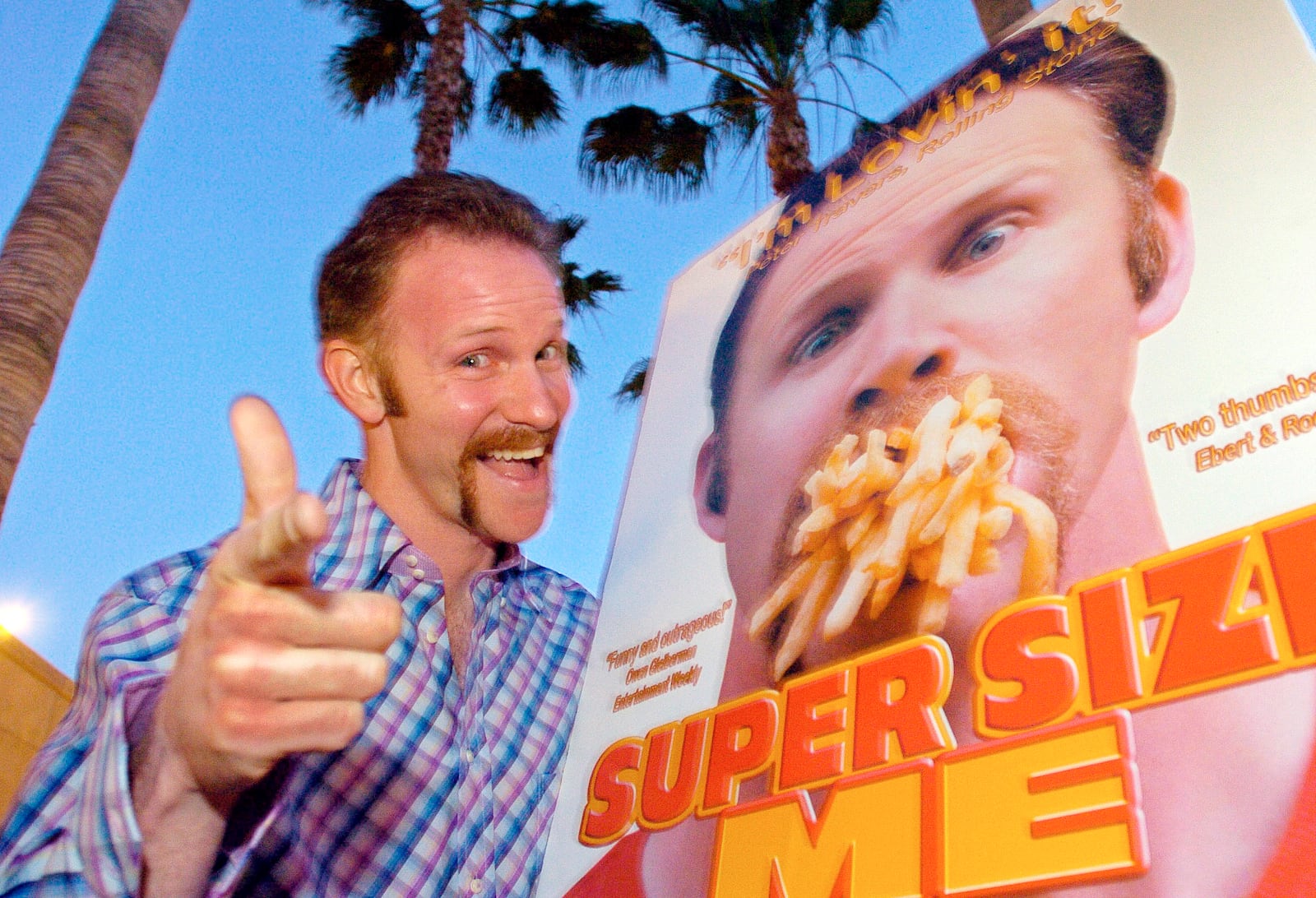 FILE - Morgan Spurlock appears at the premiere of his film "Super Size Me," on April 22, 2004, in the Hollywood section of Los Angeles. (AP Photo/Mark J. Terrill, File)