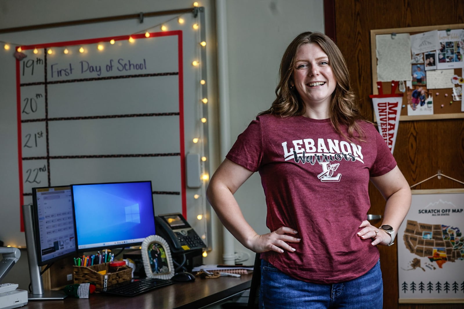 Jackie Brake is a fifth-grade teacher going into her fourth year. She said a lot of her fellow teachers at Lebanon schools inspired her. JIM NOELKER/STAFF