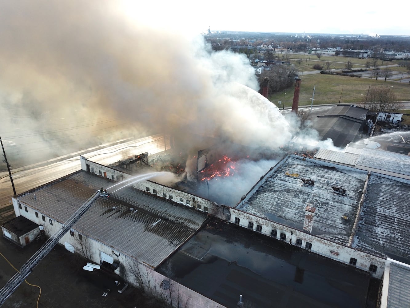 PHOTOS: Large fire at old Middletown Paperboard building on New Year’s Day