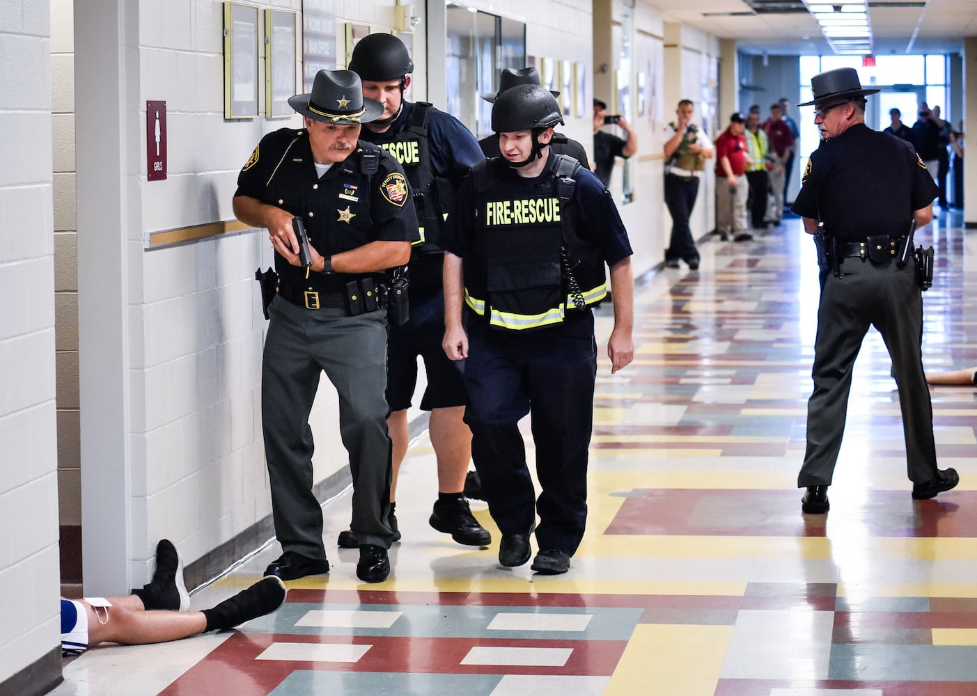 Active shooter training at Ross Middle School