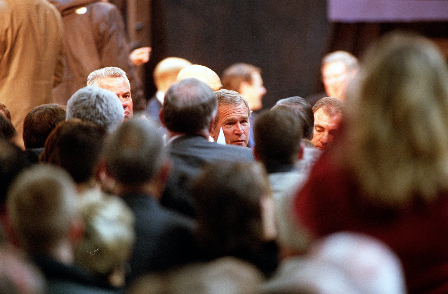 President George W. Bush signing No Child Left Behind Act at Hamilton High School Jan. 8, 2002.