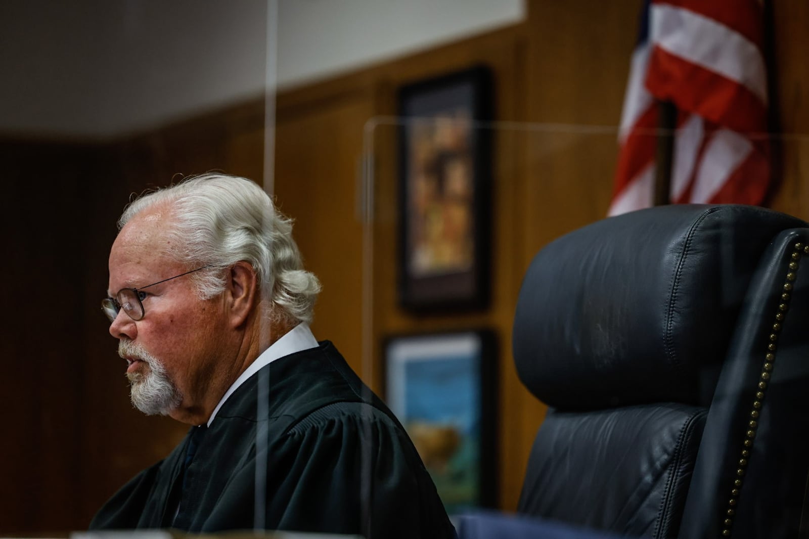 Montgomery County Judge Steven Dankof presides over the Abby Michaels case Monday, June 5, 2023. The case stems from a triple-fatal crash on I-75 in 2019. JIM NOELKER/STAFF