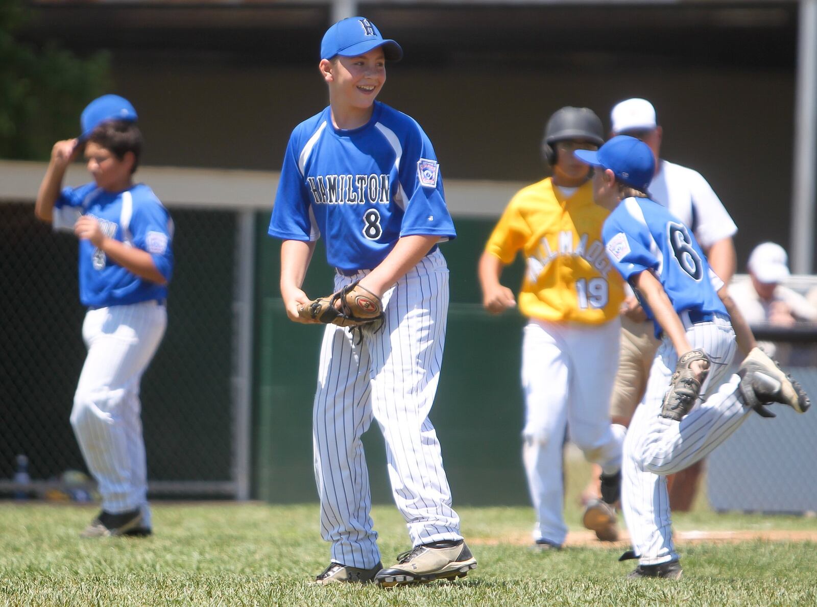 West Side pitcher Seth Klaiber (8) closed out a 4-2 victory over Tallmadge on July 21, 2012, during the Ohio Little League tournament at West Side. GREG LYNCH/STAFF