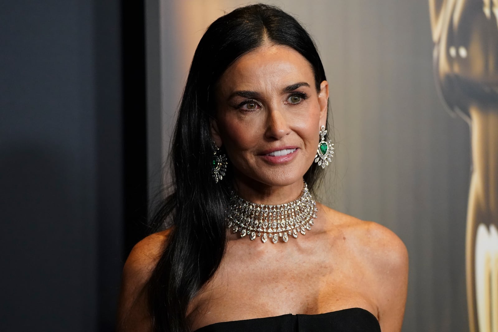 Demi Moore arrives at the 15th Governors Awards on Sunday, Nov. 17, 2024, at The Ray Dolby Ballroom in Los Angeles. (Photo by Jordan Strauss/Invision/AP)