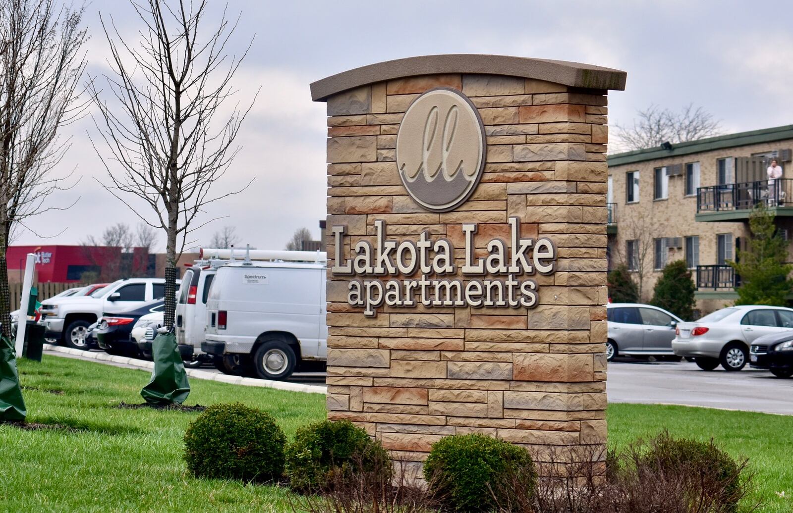 West Chester Twp. police and fire departments respond to a double shooting at the Lakota Lake apartments on Lakeside Drive Friday, March 27, 2020. NICK GRAHAM / STAFF