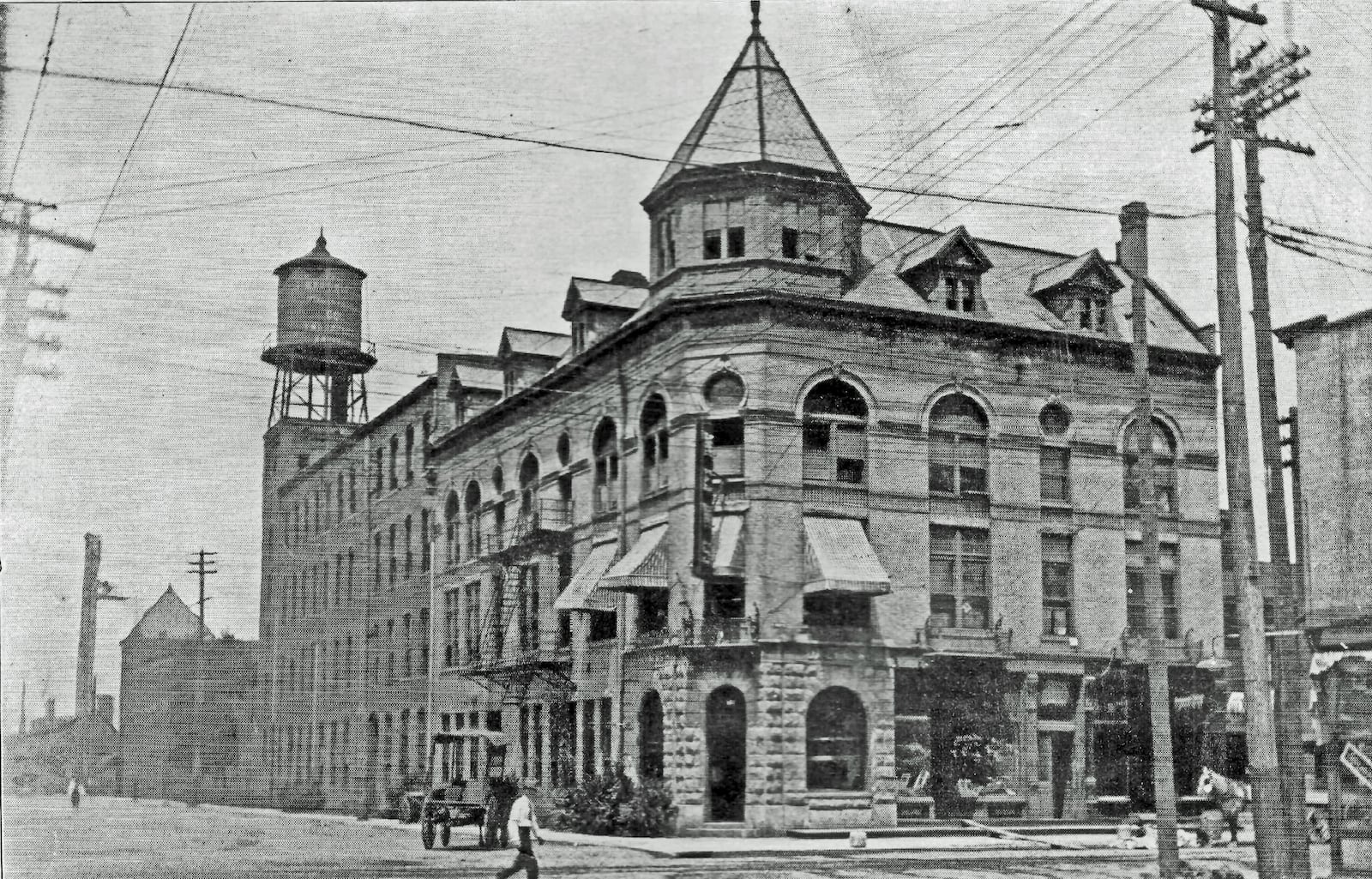 The Daily News building in downtown Hamilton is seen in this photograph following the flood of 1913. CREDIT: CUMMINS COLLECTION/LANE PUBLIC LIBRARY