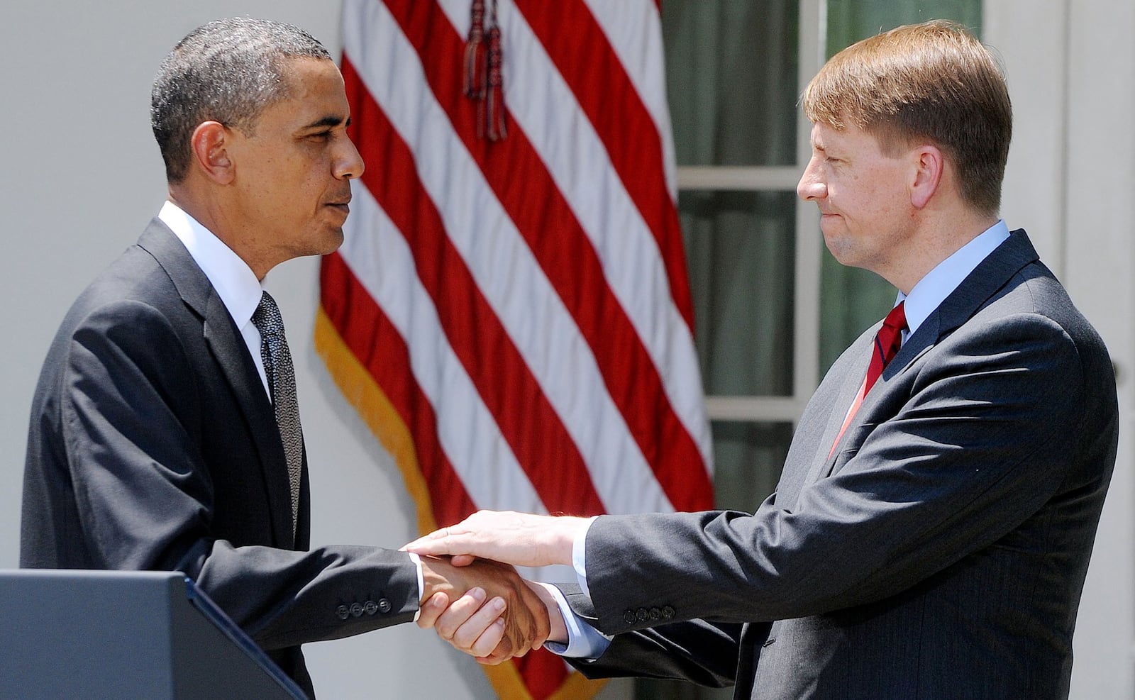 U.S. President Barack Obama nominates Richard Cordray as the Director of the Consumer Financial Protection Bureau (CFPB) during an event in the Rose Garden at the White House in Washington, DC, July 18, 2011. Cordray served as Attorney General of Ohio from January 2009 to January 2011. (Olivier Douliery/Abaca Press/MCT)