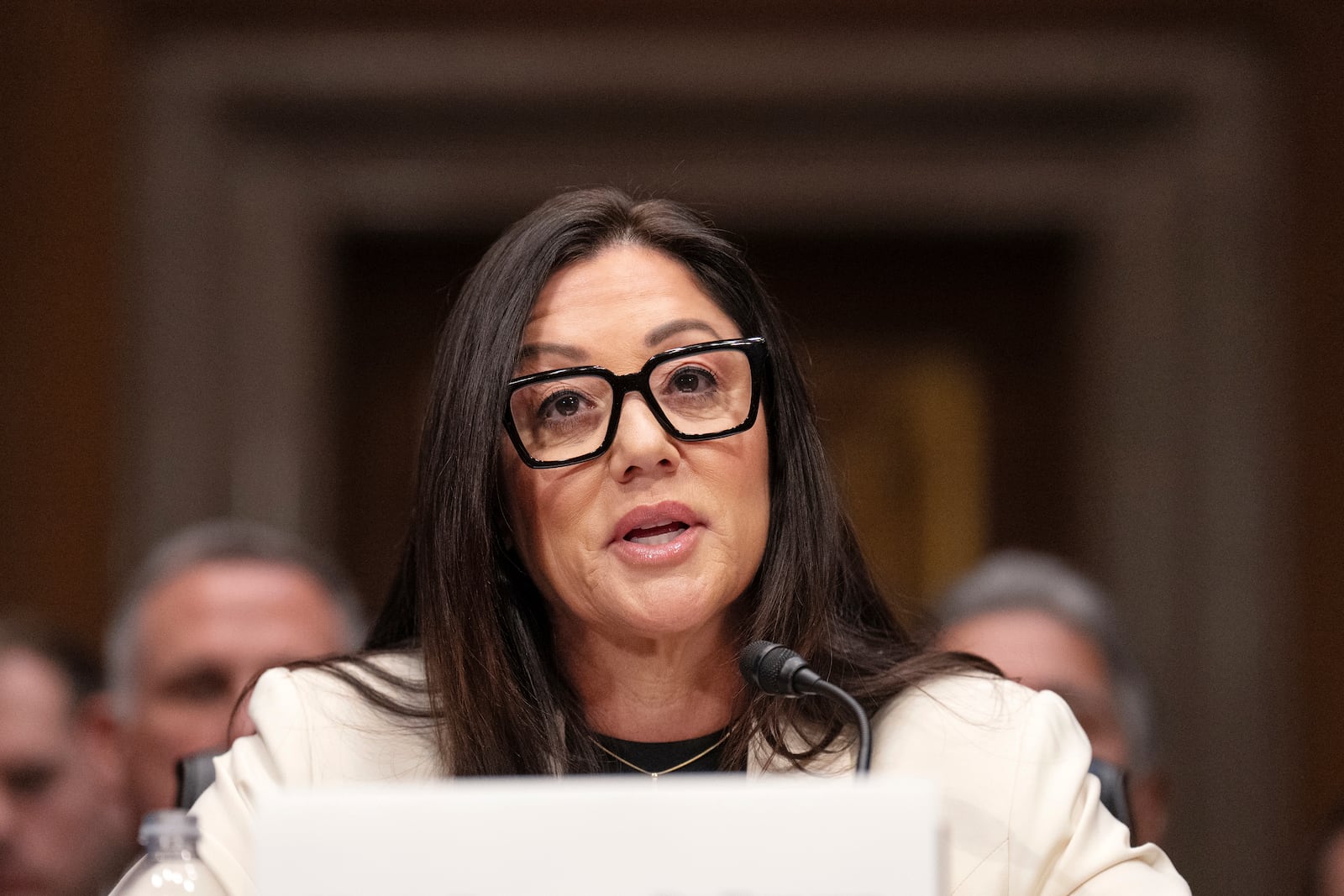 Lori Chavez-DeRemer attends a hearing of the Senate Health, Education, Labor, and Pensions Committee on her nomination for Secretary of Labor, Wednesday, Feb. 19, 2025, on Capitol Hill in Washington. (AP Photo/Jacquelyn Martin)