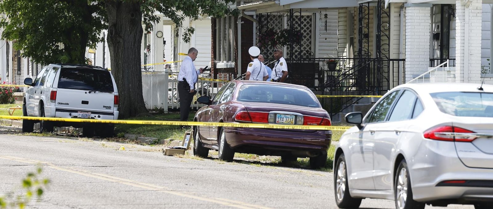 Two men were shot Tuesday afternoon on Ross Avenue in Hamilton. NICK GRAHAM/STAFF