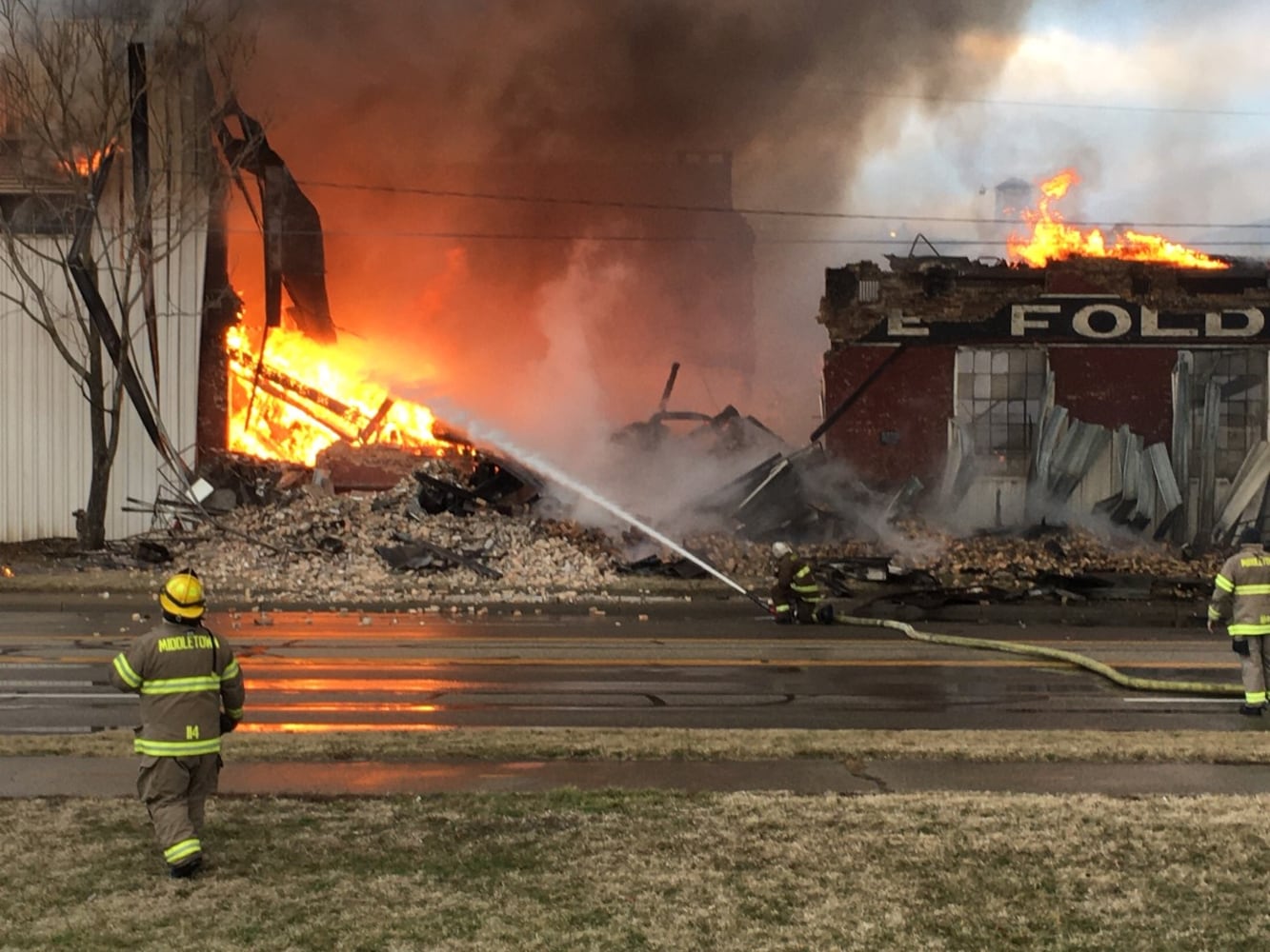 PHOTOS: Large fire at old Middletown Paperboard building on New Year’s Day