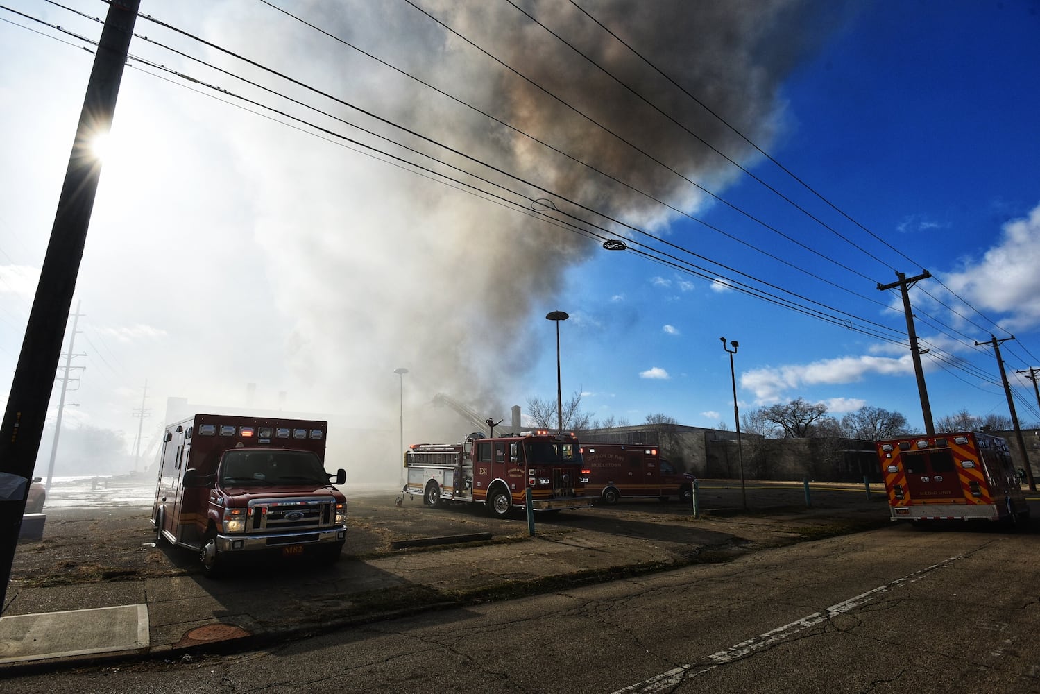 PHOTOS: Large fire at old Middletown Paperboard building on New Year’s Day