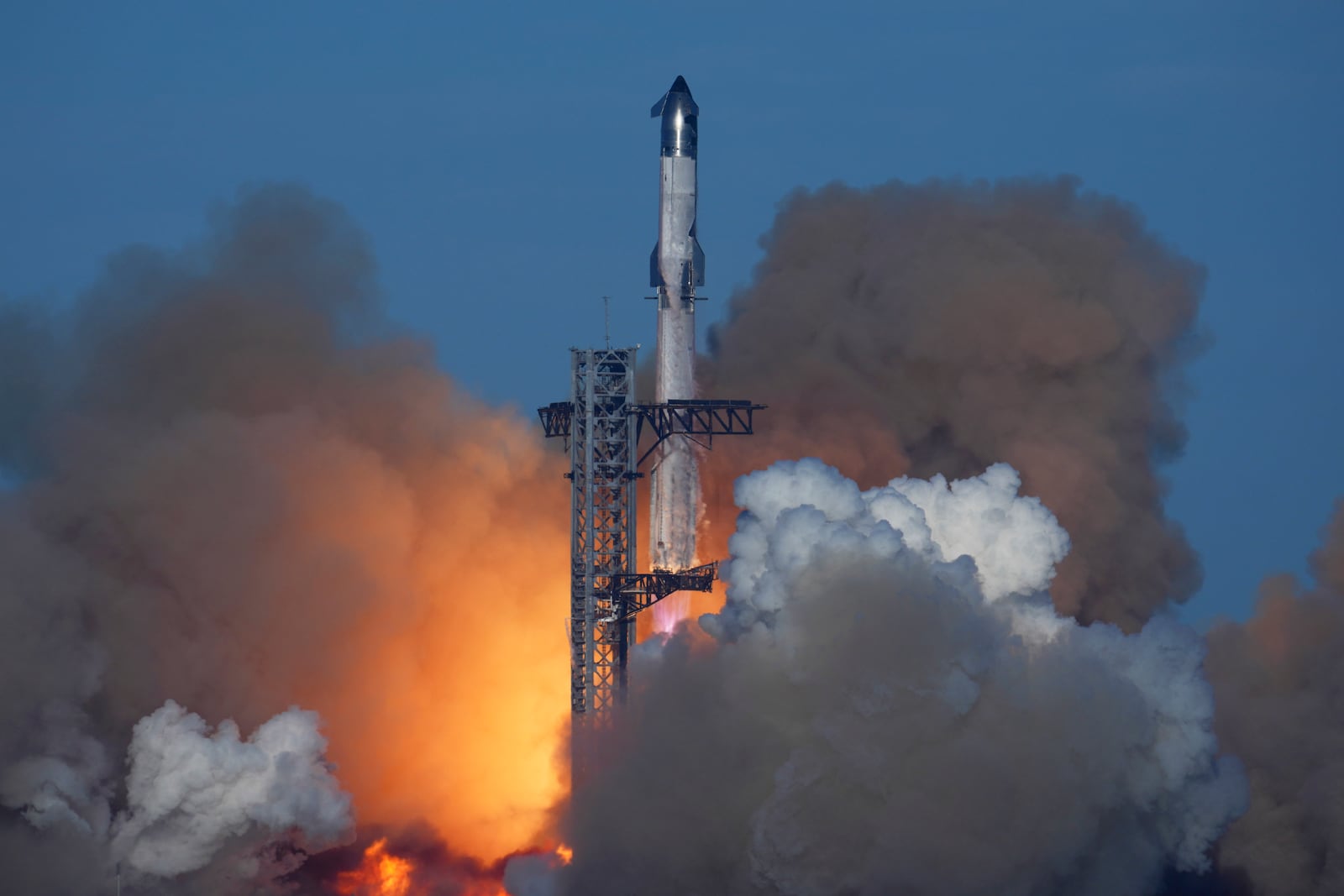 SpaceX's mega rocket Starship launches for a test flight from Starbase in Boca Chica, Texas, Thursday, Jan. 16, 2025. (AP Photo/Eric Gay)