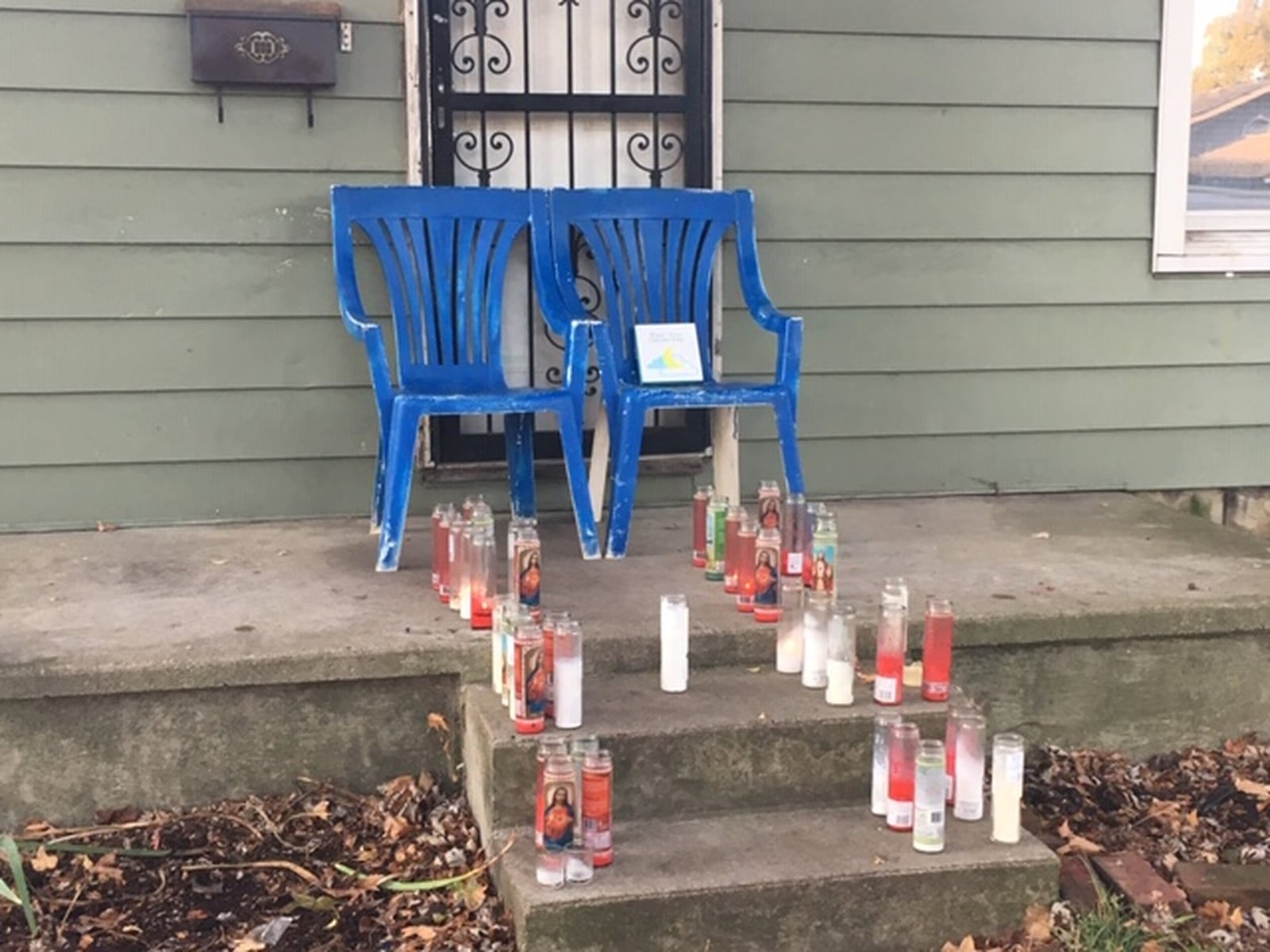 A memorial a the Ninth Avenue residence of Michael Stewart II who was shot and killed Oct. 12. Three teens are charged with his homicide. LAUREN PACK/STAFF