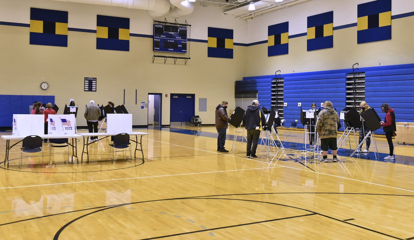 Voters at Wilson Middle School in Hamilton, Tuesday, Nov. 3, 2020. NICK GRAHAM / STAFF