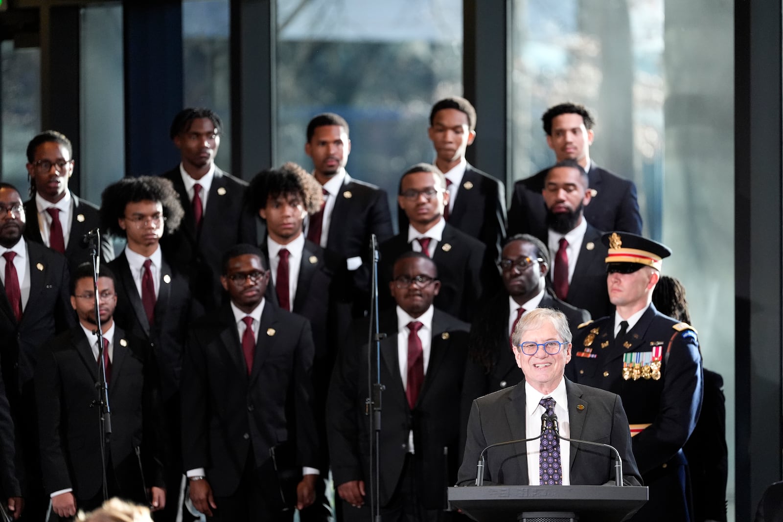 James "Chip" Carter speaks during a service for former President Jimmy Carter at the Jimmy Carter Presidential Library and Museum in Atlanta, Saturday, Jan. 4, 2025. Carter died Dec. 29 at the age of 100. (AP Photo/Alex Brandon, Pool)