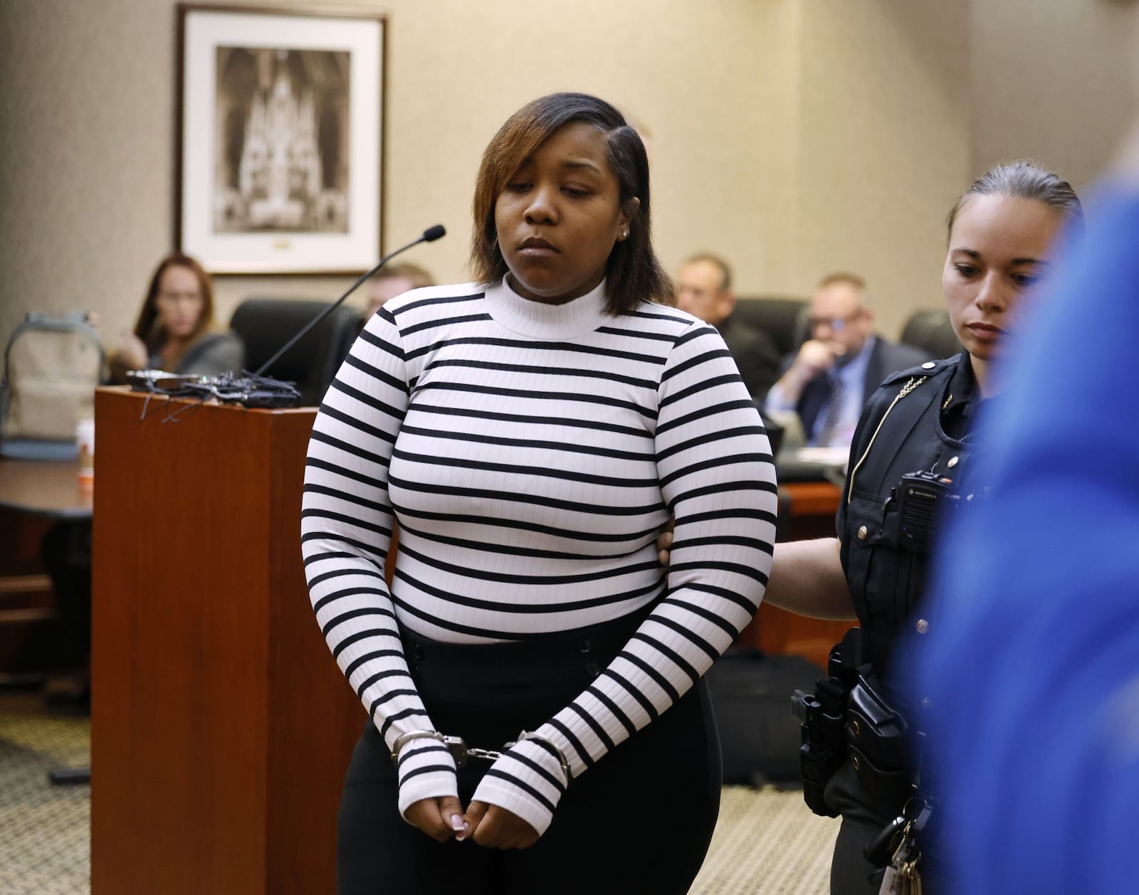 Ashley Rhiles, who was not home with her four children when a fire broke out in their West Chester Twp. apartment, was sentenced to prison Tuesday. NICK GRAHAM/STAFF