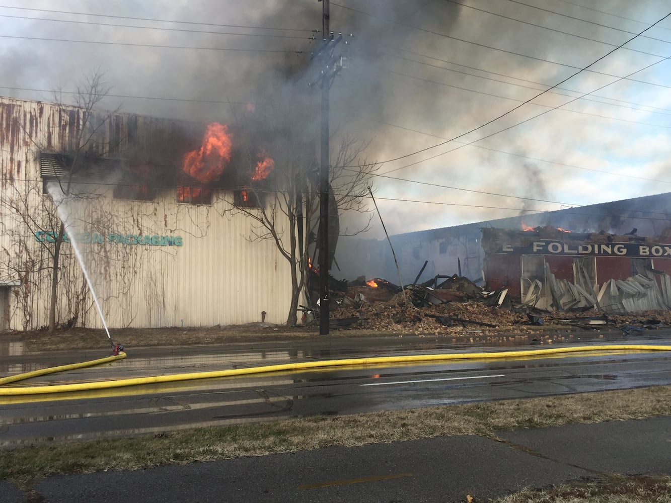 PHOTOS: Large fire at old Middletown Paperboard building on New Year’s Day