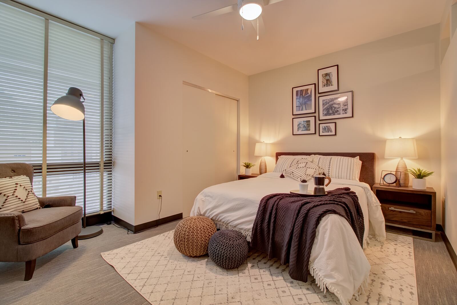 Here is an apartment bedroom space in the Third + Dayton building. PROVIDED