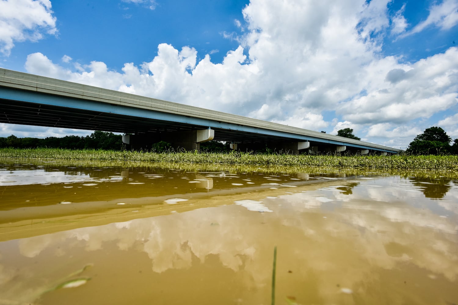 Great Miami River level higher than normal after  heavy rain