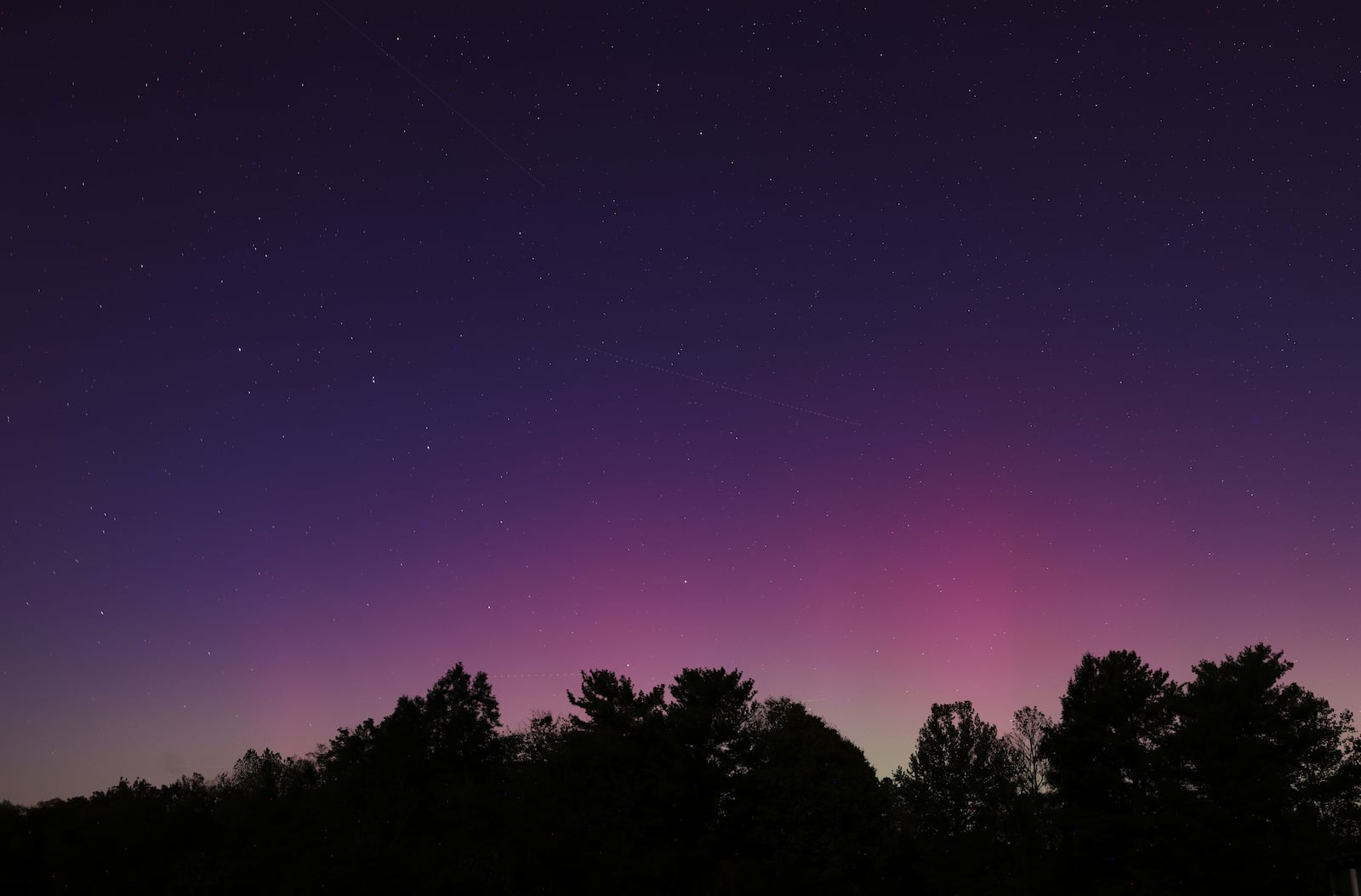 The Aurora Borealis, or northern lights, was visible from Ohio Thursday, Oct. 10, 2024. This was in Madison Township in Butler County. NICK GRAHAM/STAFF