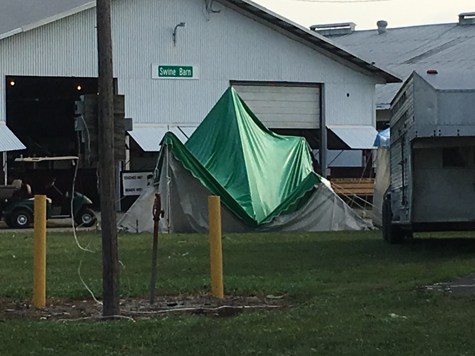 Storms caused damage to the Butler County Fairgrounds on Thursday, July 18, 2019, but crews had done much cleaning by Friday morning. DENISE G. CALLAHAN / STAFF