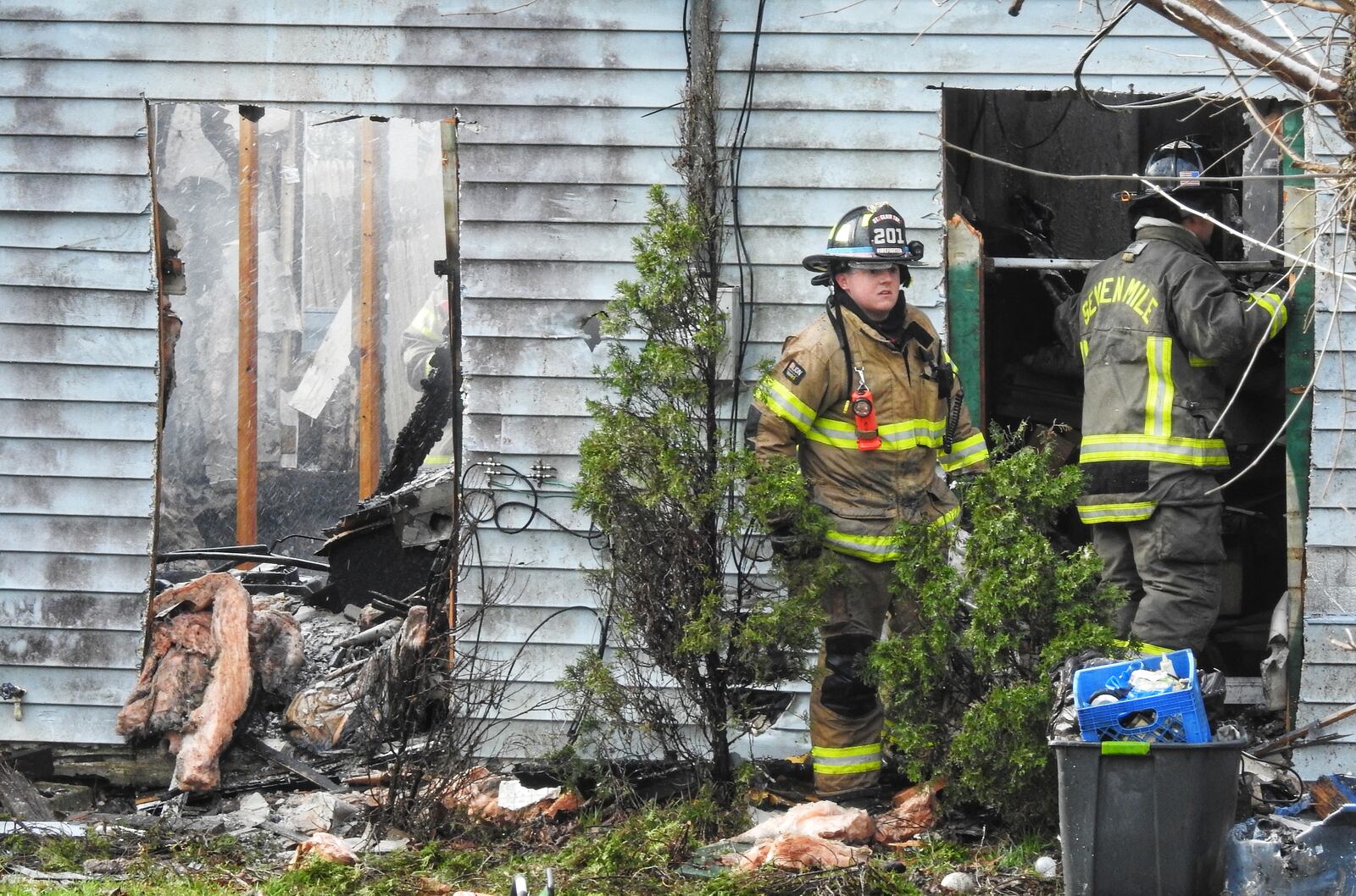 A man was killed in a house fire Thursday morning, April 1, 2021 on N. B Street in St. Clair Township. NICK GRAHAM / STAFF