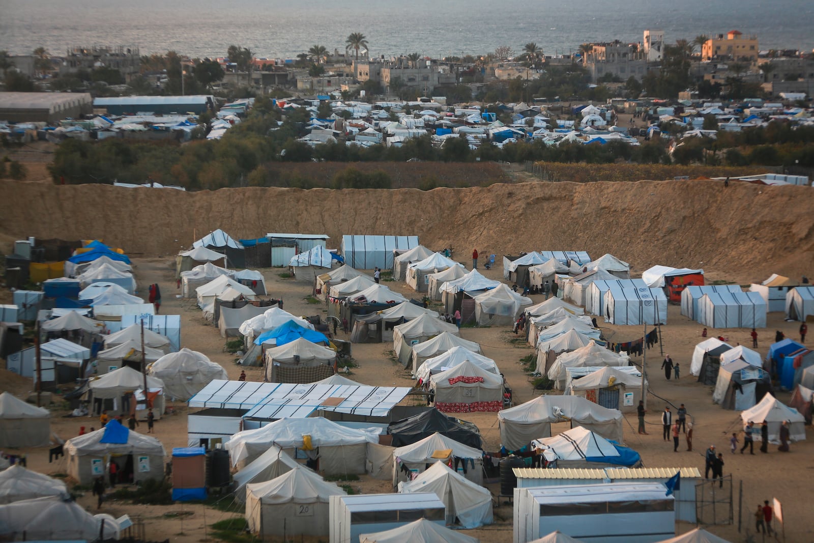 The Mawasi tent camp for displaced Palestinians in Khan Younis, central Gaza Strip, Saturday Jan. 18, 2025.(AP Photo/(AP Photo/Jehad Alshrafi)