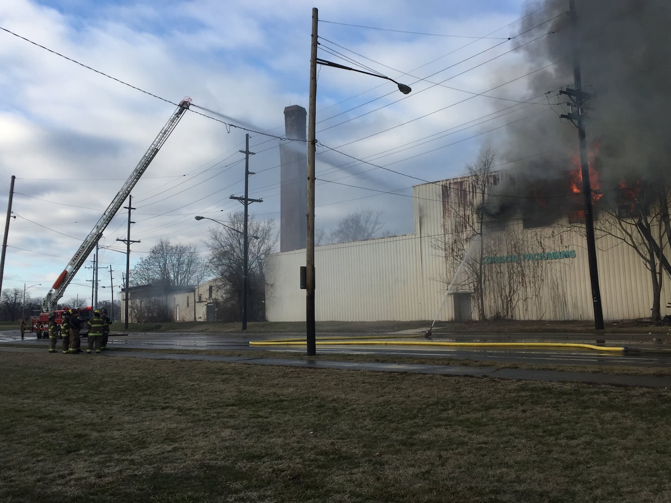 PHOTOS: Large fire at old Middletown Paperboard building on New Year’s Day