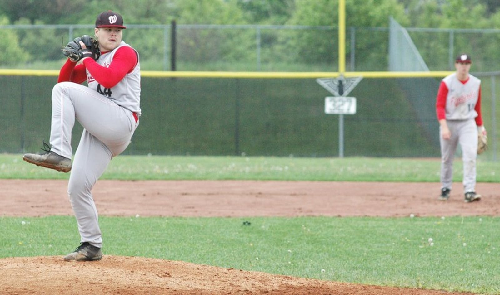 Lakota West pitcher Alex Jarboe (44) winds up May 4 during a Greater Miami Conference baseball game against Lakota East in Liberty Township. West won 5-3 in nine innings. RICK CASSANO/STAFF