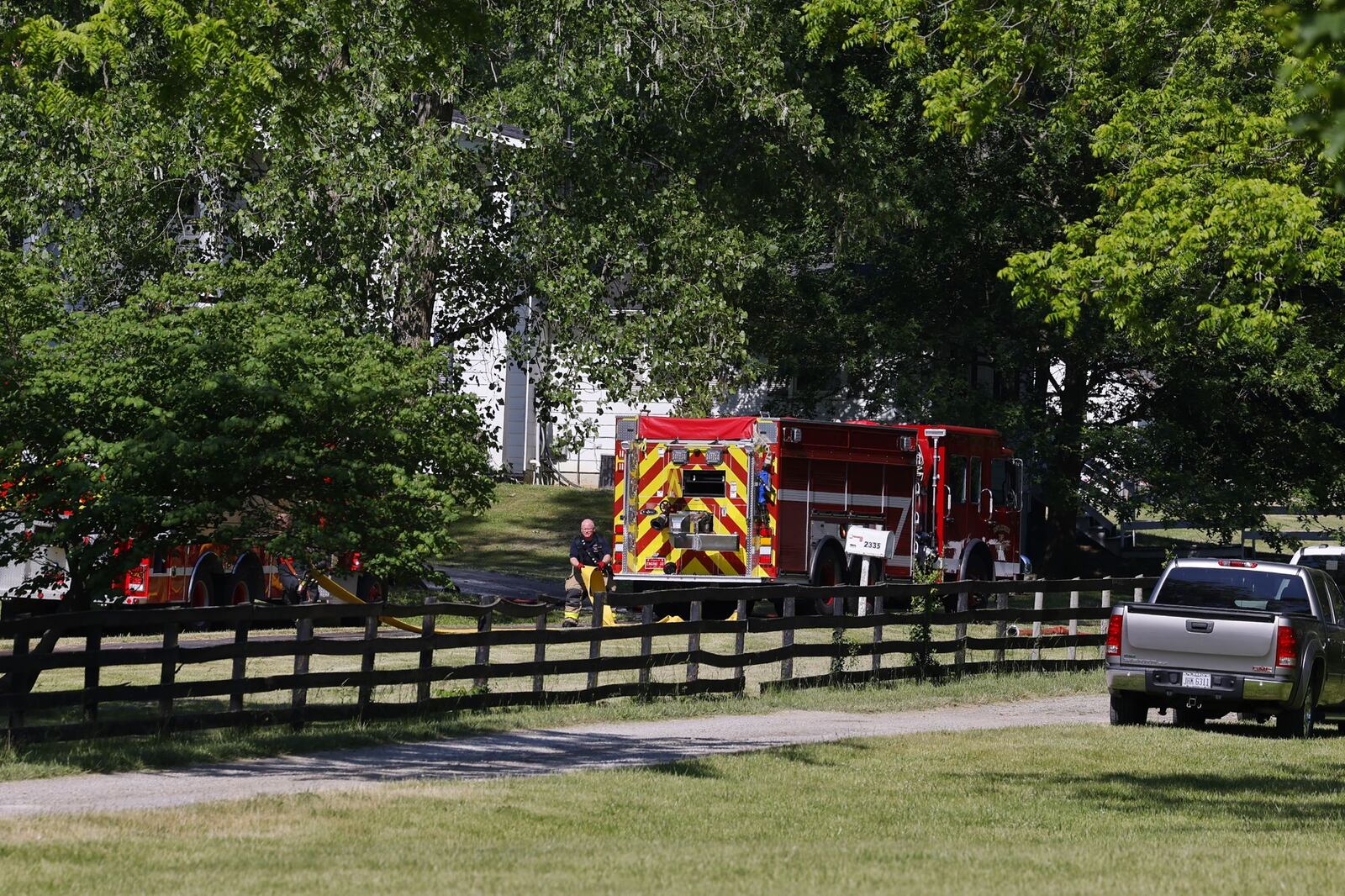 Firefighters responded to a house fire on North state Route 48 in Turtlecreek Twp. Tuesday, May 30, 2023. STAFF / NICK GRAHAM