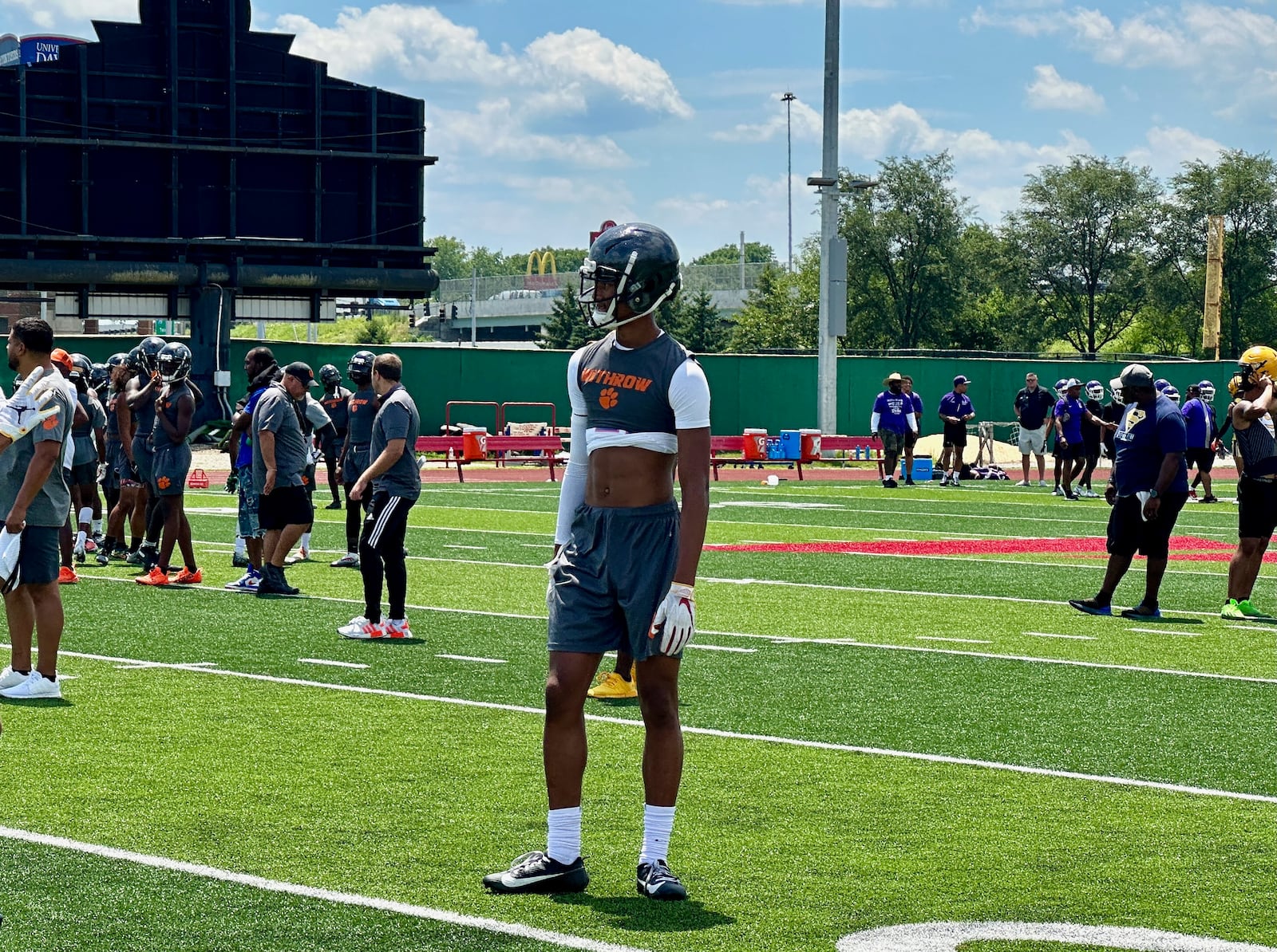 Cincinnati Withrow WR Chris Henry Jr. was in Dayton July 12, 2023, for the Social Justice 7 on 7 (Photo: Marcus Hartman/STAFF)