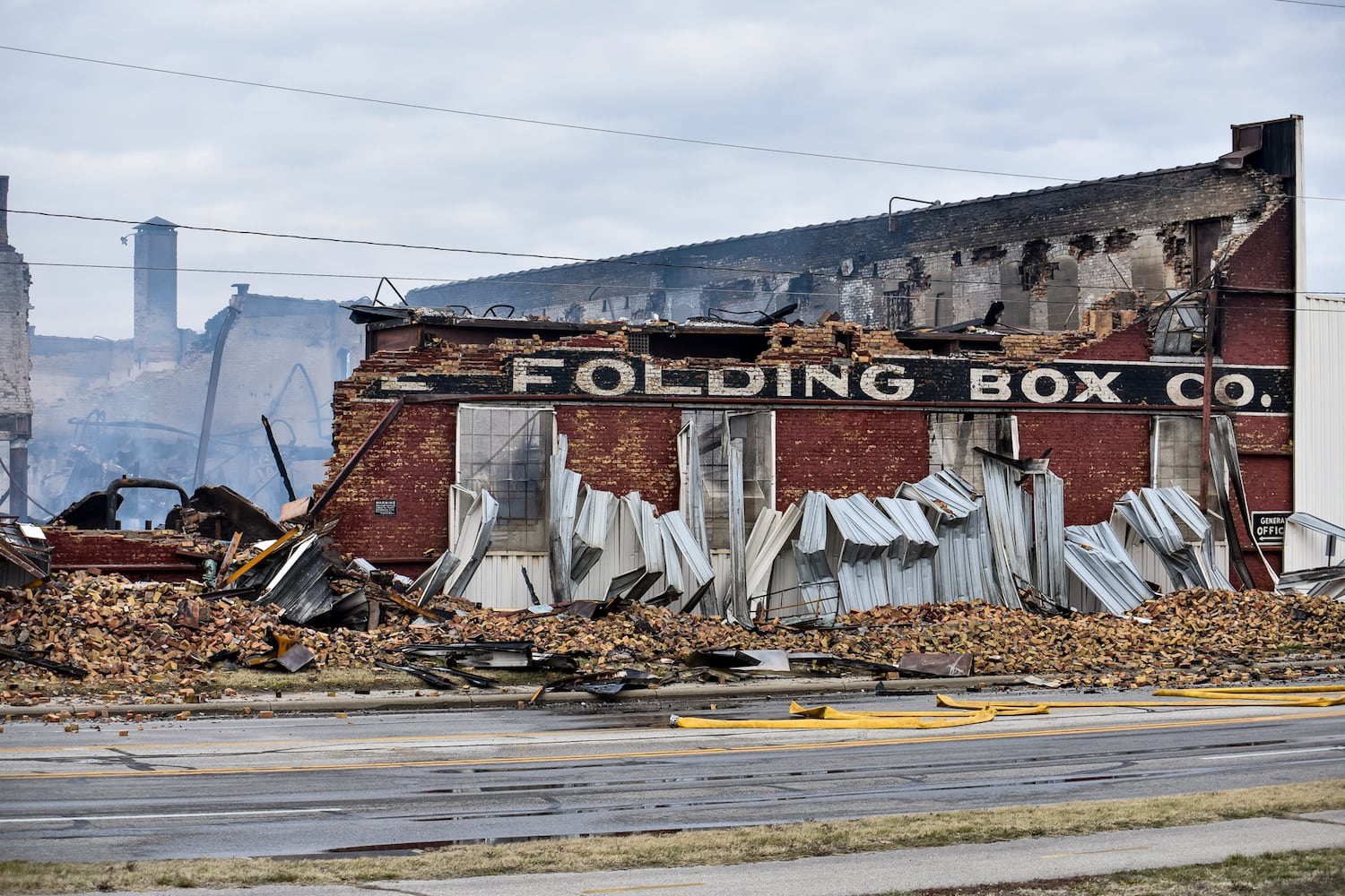 Aftermath of vacant warehouse fire in Middletown