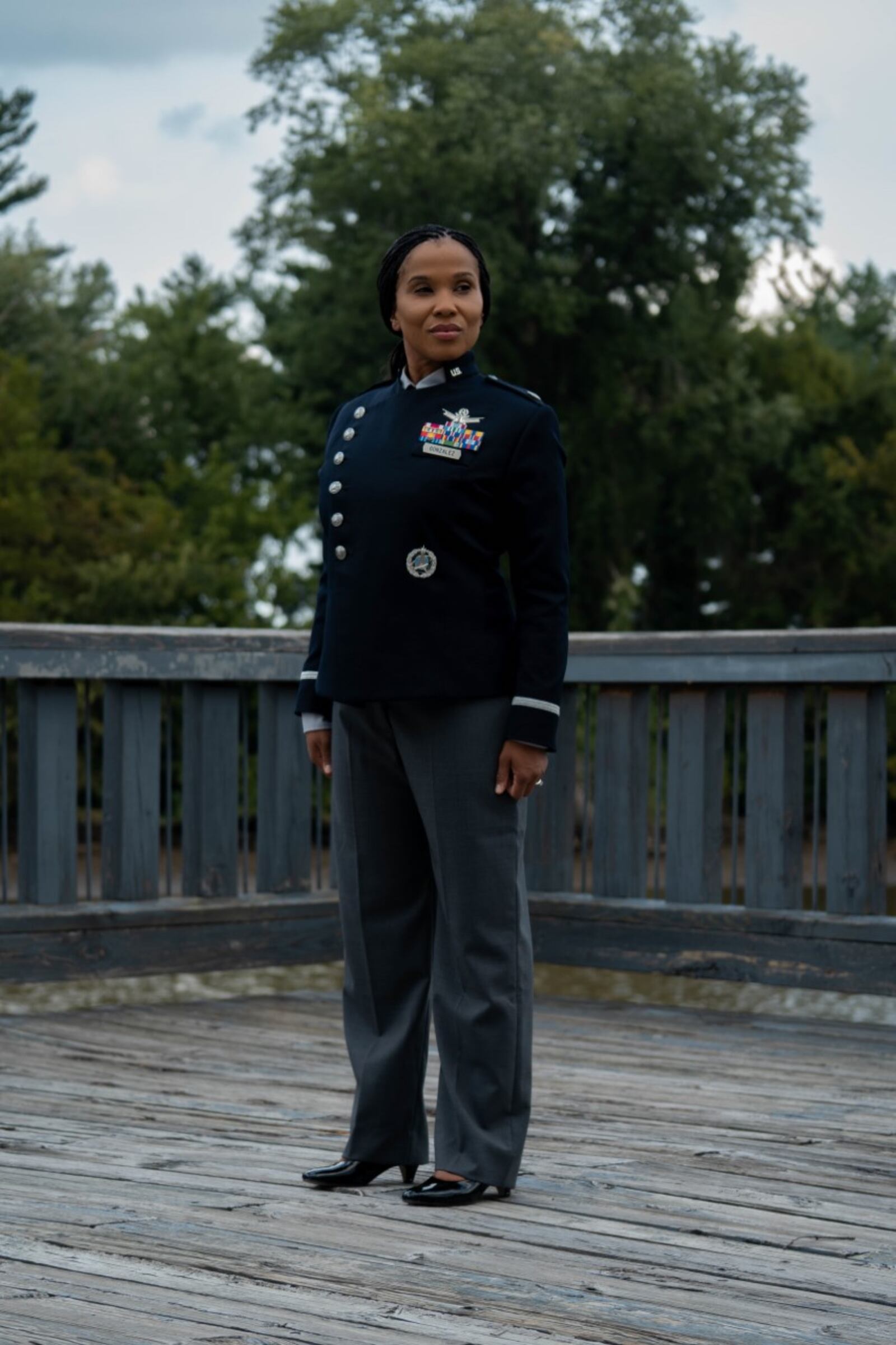 An example of the prototype for the Space Force "service dress" uniform, designed at Wright-Patterson Air Force base. Air Force photo