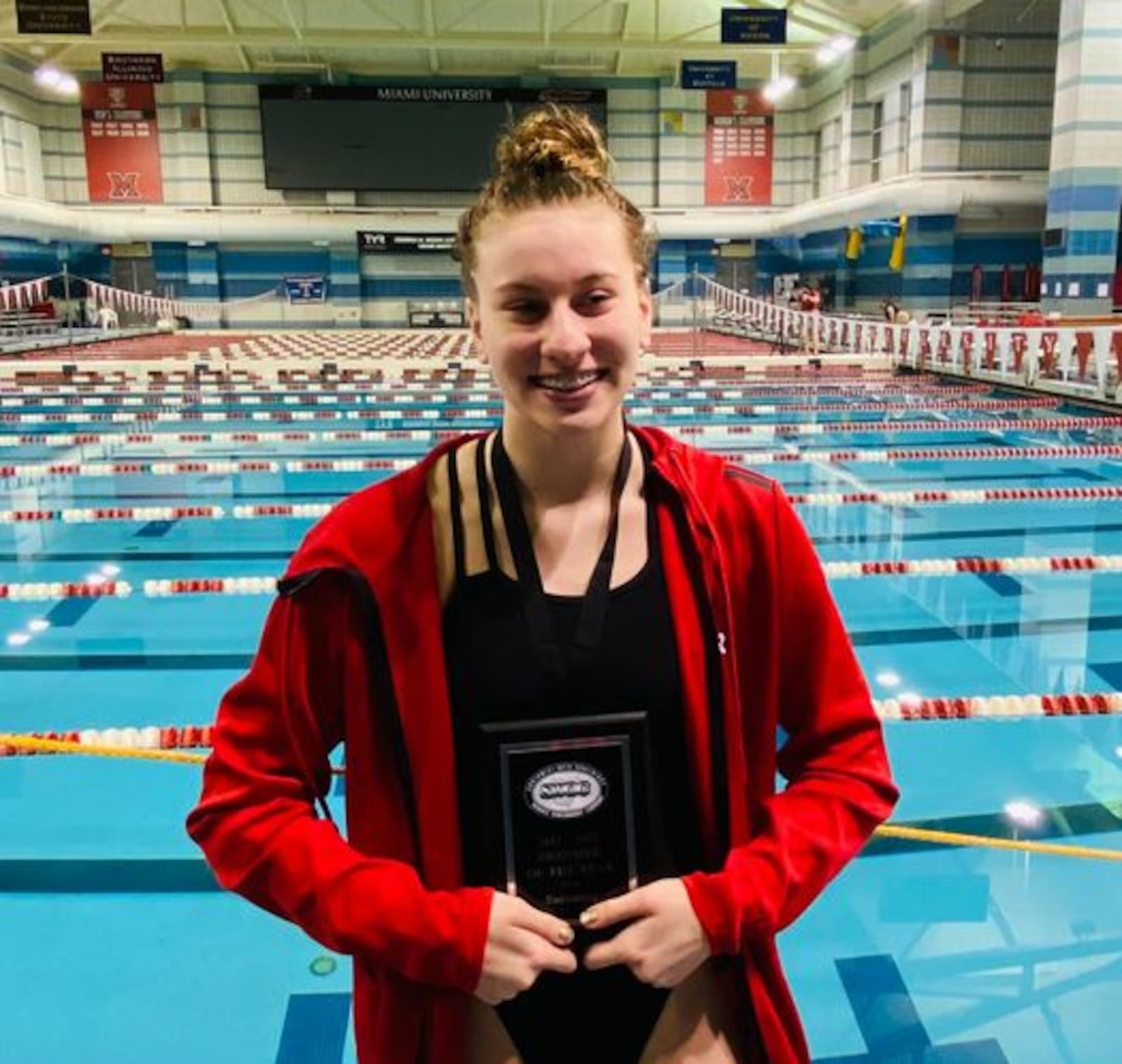 Junior Maren Patterson was named Southwest Ohio Conference girls’ Swimmer of the Year after her performance in the league championships. It was her second award, having captured the same honor after her freshman season. CONTRIBUTED