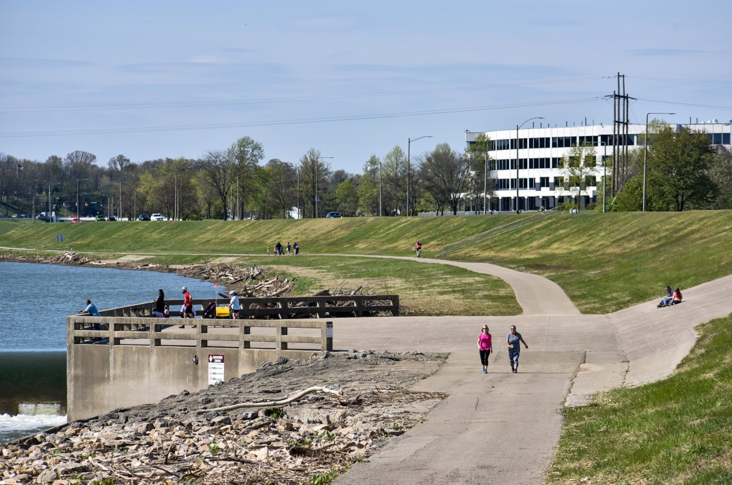 People enjoy the Spring weather in Hamilton