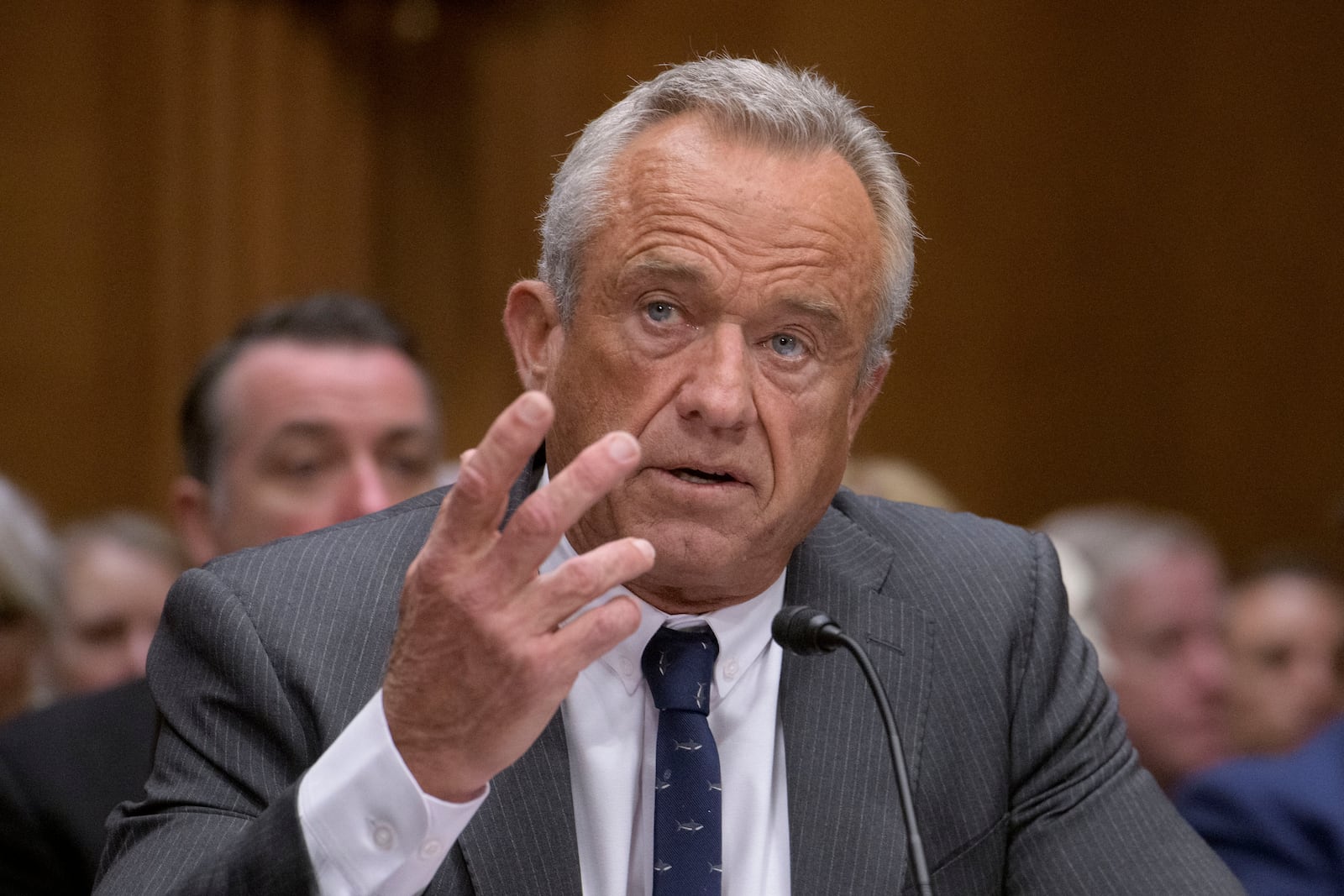 Robert F. Kennedy, Jr., President Trump's nominee to serve as Secretary of Health and Human Services testifies during a Senate Committee on Health, Education, Labor and Pensions hearing for his pending confirmation on Capitol Hill, Thursday, Jan. 30, 2025, in Washington. (AP Photo/Rod Lamkey, Jr.)