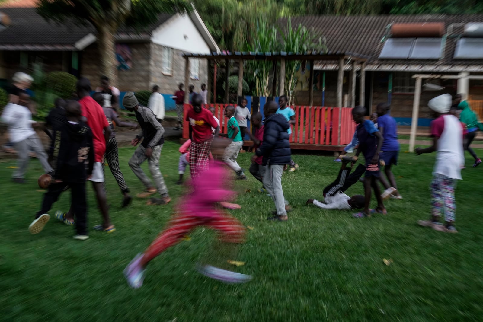 Children play at the Nyumbani Children's Home orphanage which is heavily reliant on foreign donations in Nairobi, Kenya Thursday, Oct. 6, 2025. (AP Photo/Brian Inganga)