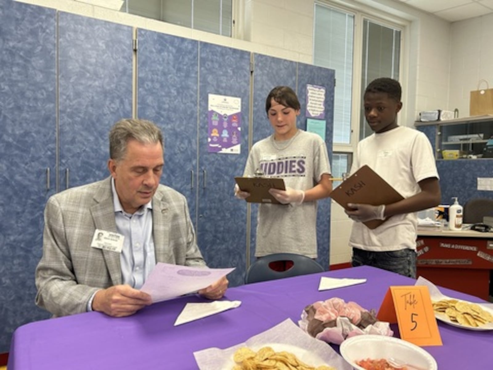 Students at Middletown's Highview 6th Grade Center recently put together a taco meal presentation for local business leaders and the adults came away sated and impressed. After learning about the fields of business, marketing and management, students in Marnie Kash's class applied their knowledge to running their own business, which in this case, is "Highview Top of the Tacos." Local businesses and community organizations helped with some business people also serving as judges. CONTRIBUTED