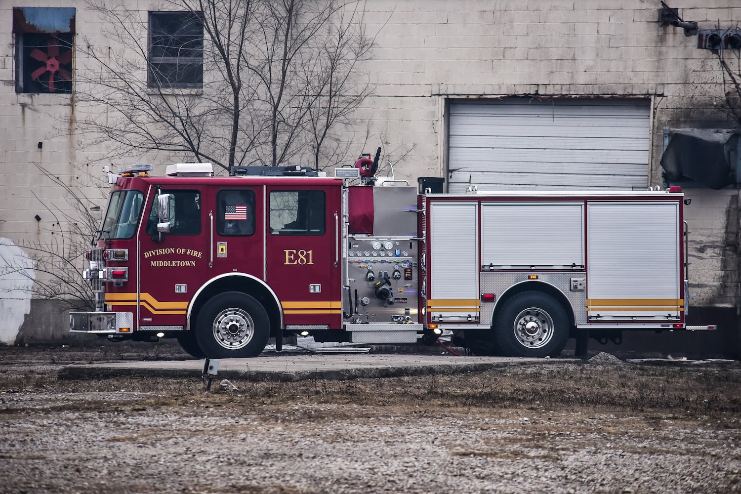 Aftermath of vacant warehouse fire in Middletown