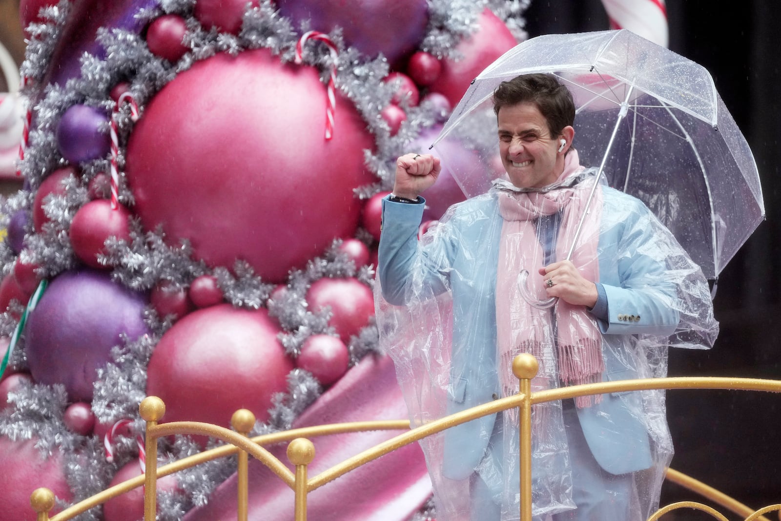 Joey McIntyre rides a float in the Macy's Thanksgiving Day Parade on Thursday, Nov. 28, 2024, in New York. (Photo by Charles Sykes/Invision/AP)