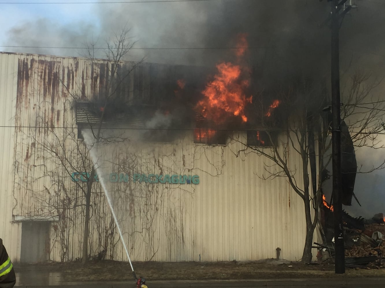 PHOTOS: Large fire at old Middletown Paperboard building on New Year’s Day